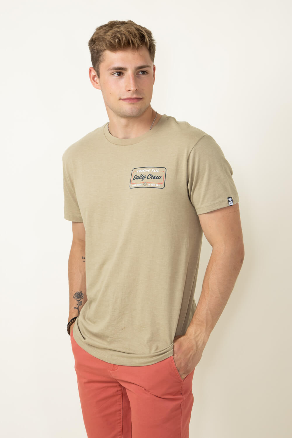 Salty Crew Marina T-Shirt for Men in Khaki | 20035400