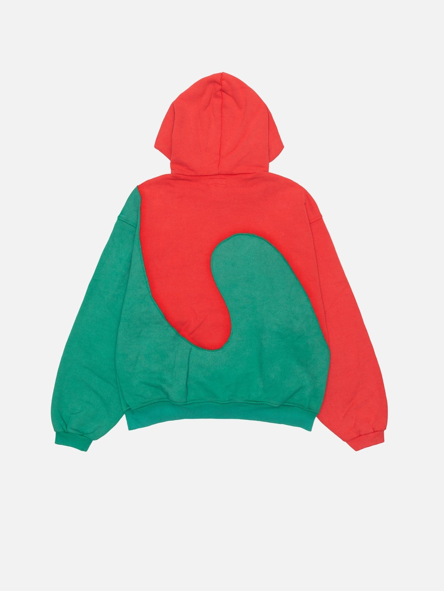 Swirl Fleece Hoodie - Red/Green