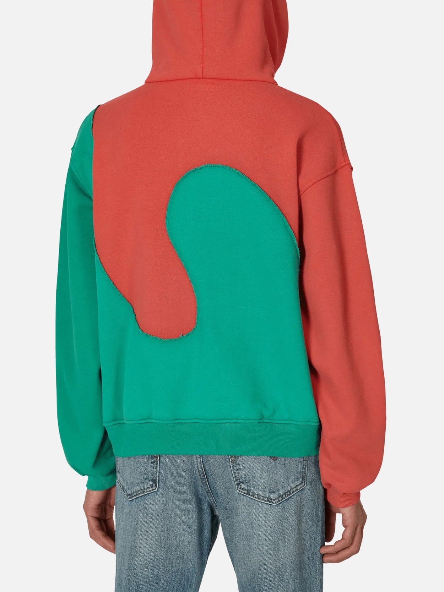 Swirl Fleece Hoodie - Red/Green